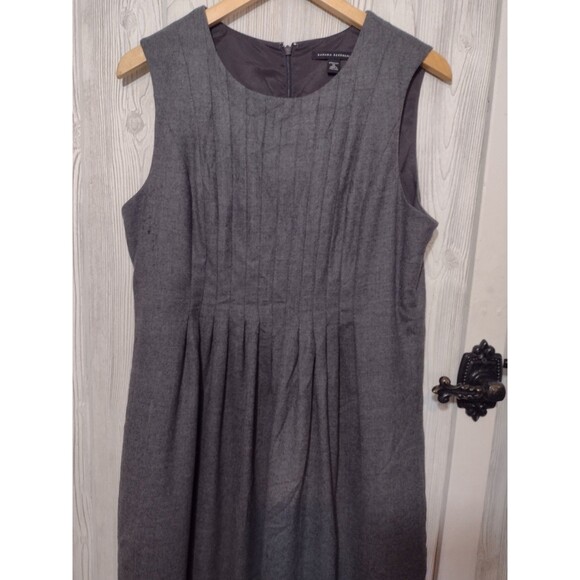 Banana Republic Women Wool Grey fitted sleeveless dress size 14 - Picture 10 of 11